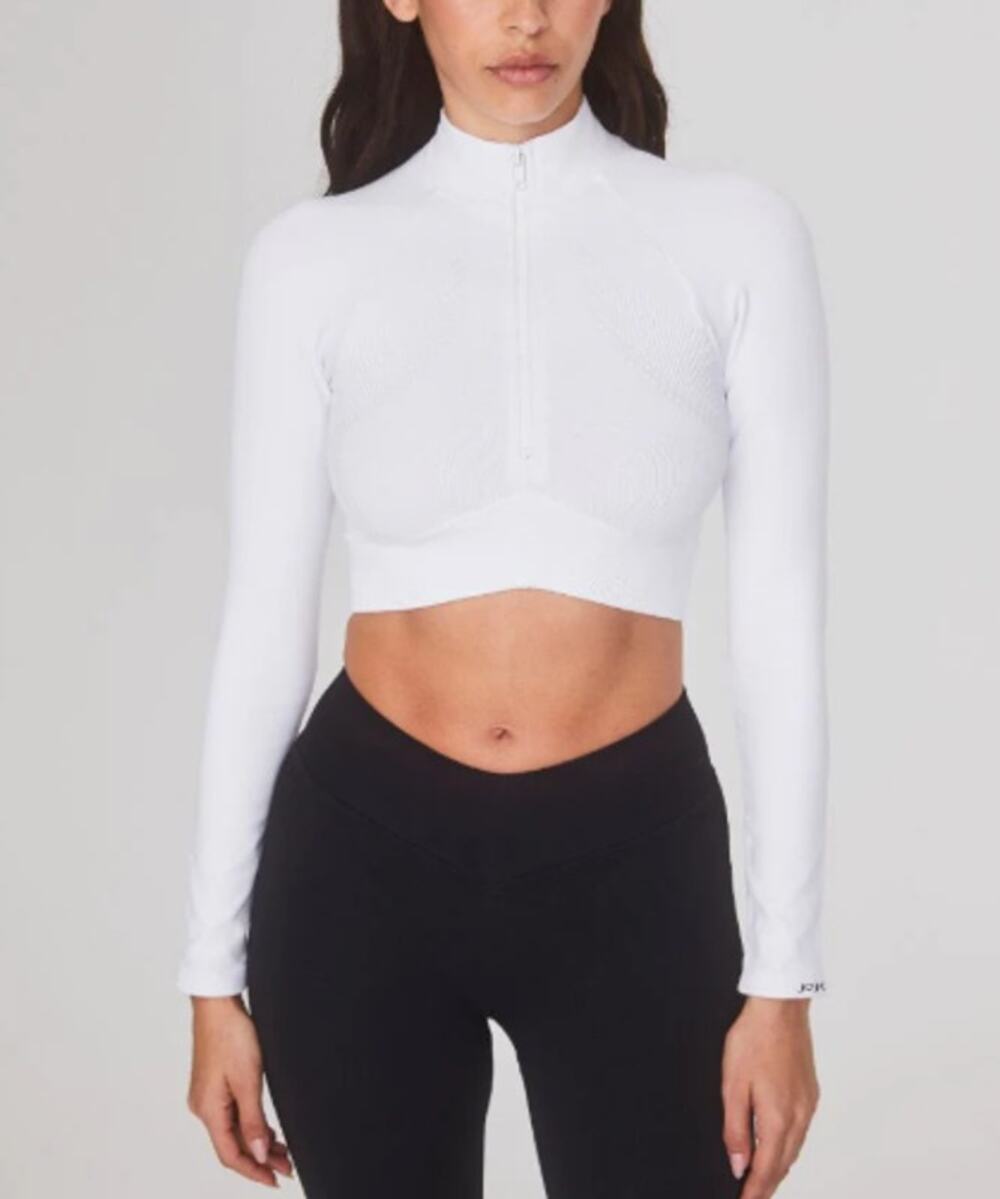JOJA Women's Luna Exhale Long Sleeve Cropped Half Zip Top Size S Athleisure